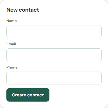 Create a customer contact. — Mobile