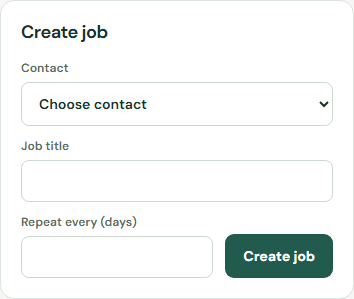 Create a job for the contact. — Mobile