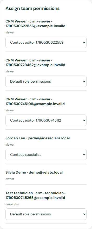 Assign module permissions. — Mobile