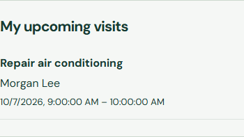 See assigned visits in the technician portal. — Mobile