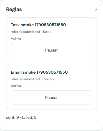 Crear una regla de automatización. — Móvil