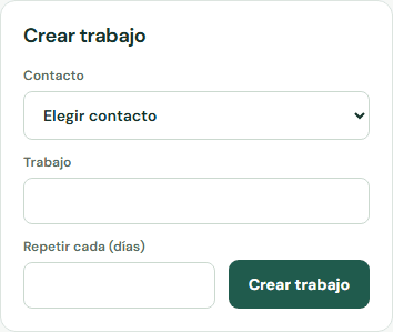Crear un trabajo para el contacto. — Móvil