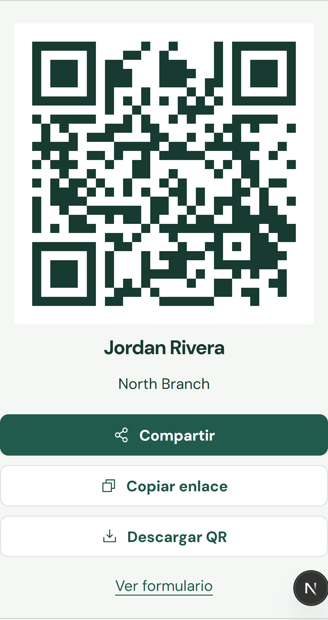 Compartí o descargá tu QR desde Mi QR. — Móvil: Compartí el enlace o descargá tu QR en PNG con estos botones.
